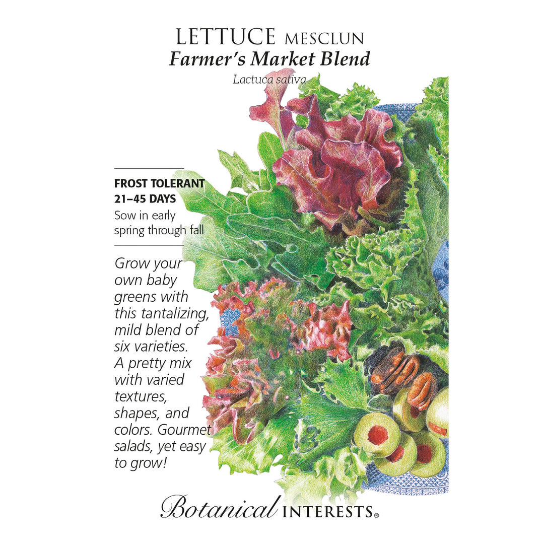 Lettuce, Mesclun Farmer's Market Blend Botanical Interests Seeds