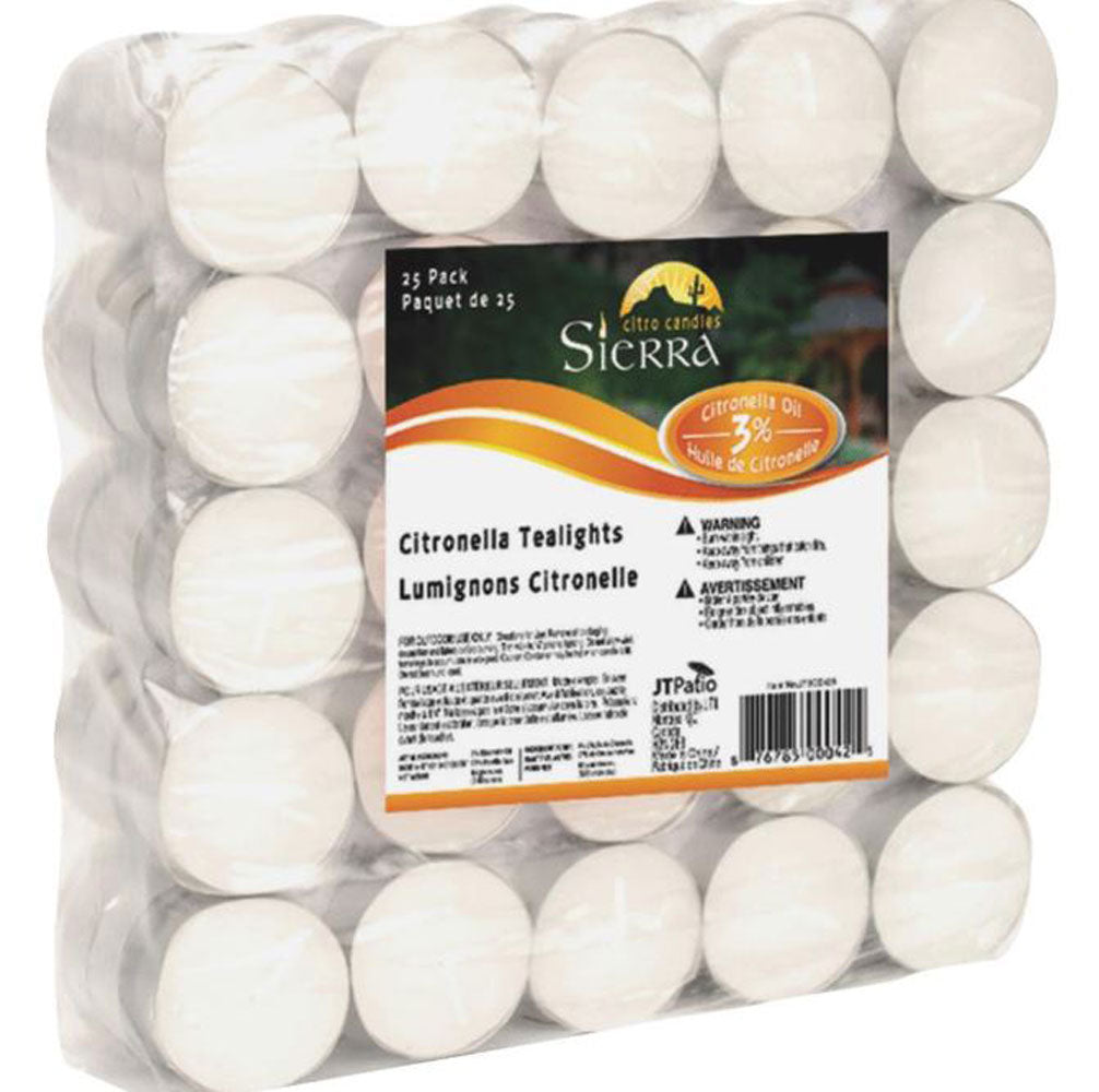 Sierra, Tea Light Citronella Candles, 25 pack