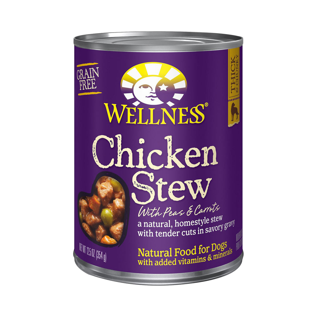 Wellness, Homestyle Stew, Grain-Free Chicken Stew with Peas & Carrots, Canned Dog Food, 12.5 oz