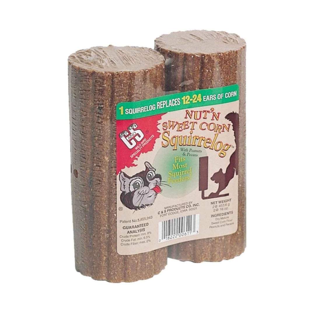 Nut'n Sweet Corn Squirrel Logs, 2 Pack