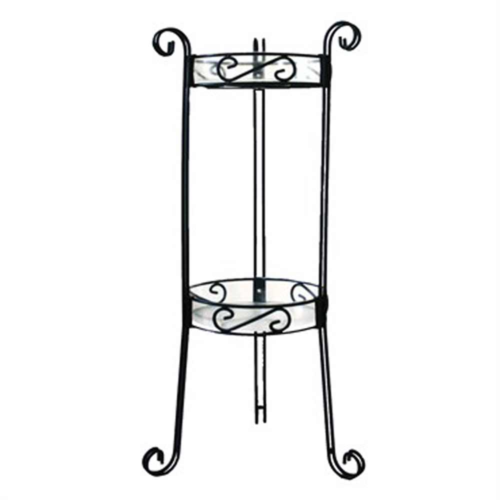 Deerpark Ironworks, 2 Tier Column Plant Stand, Black