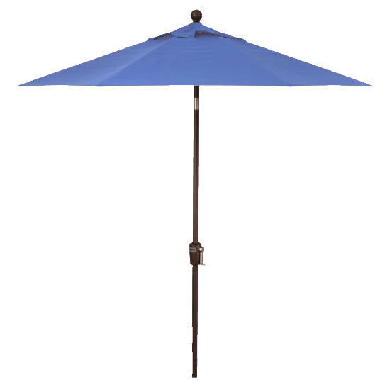 Push Button Tilt 7.5 ' Market Umbrella, Bronze Finish, Blue Sky Fabric