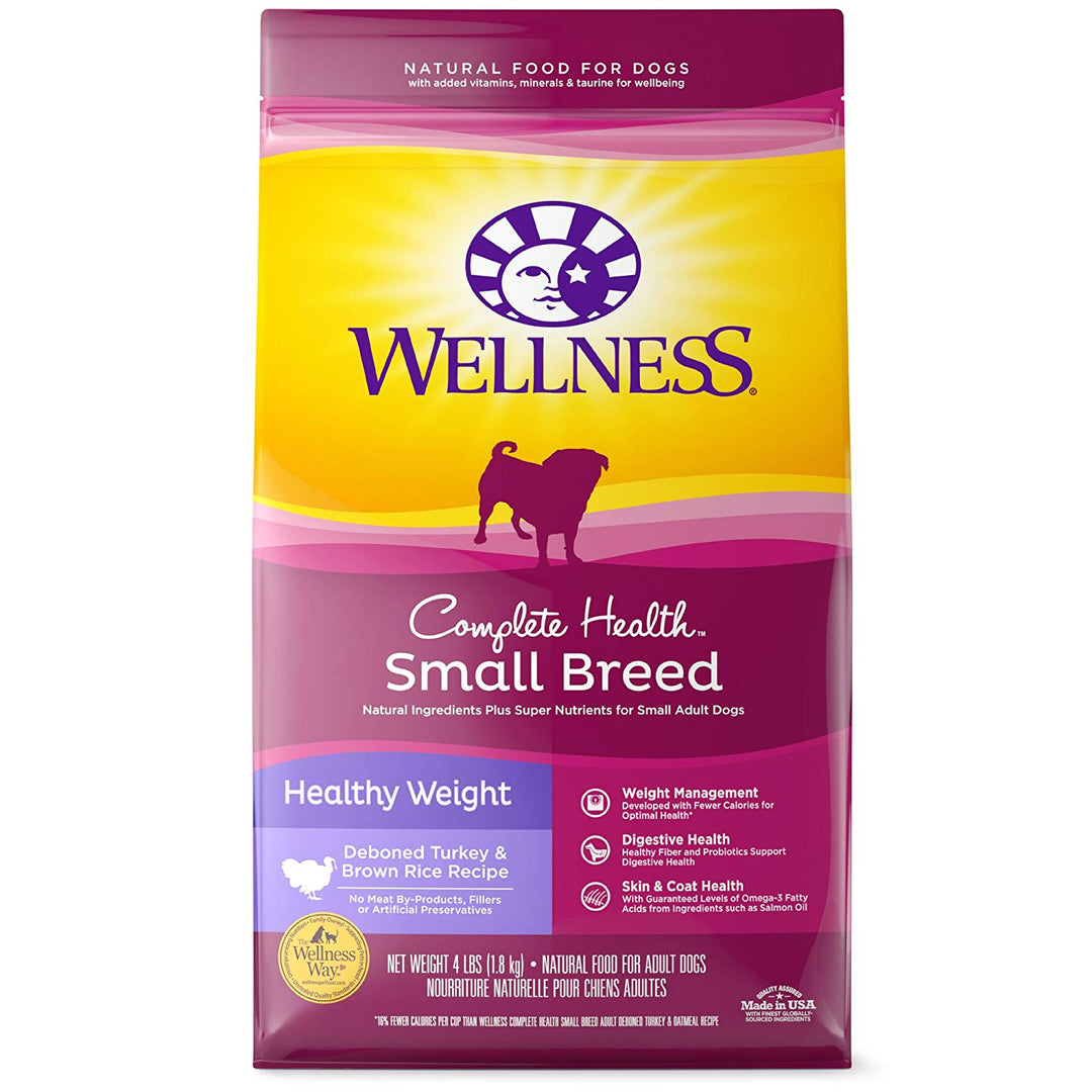 Wellness Complete Health Small Breed Healthy Weight Dog Food, 4 LB