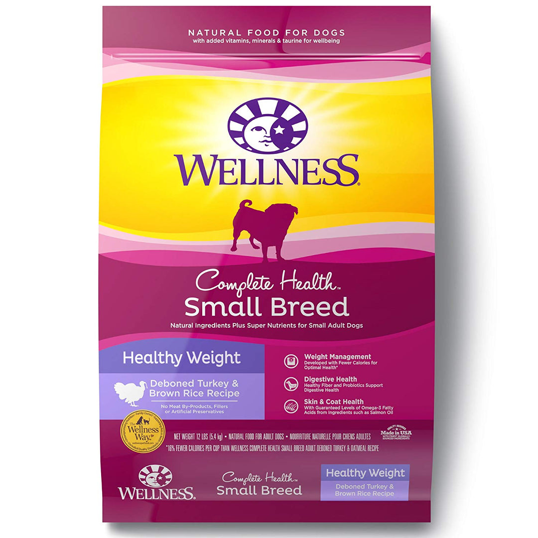 Wellness Complete Health Small Breed Healthy Weight Dog Food, 12 LB