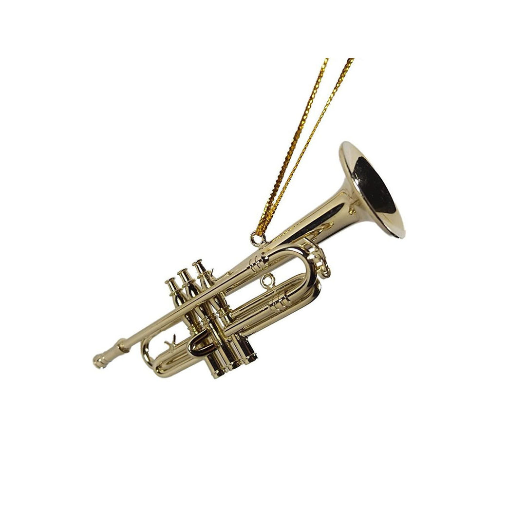 Gold Trumpet Ornament, 3.5"