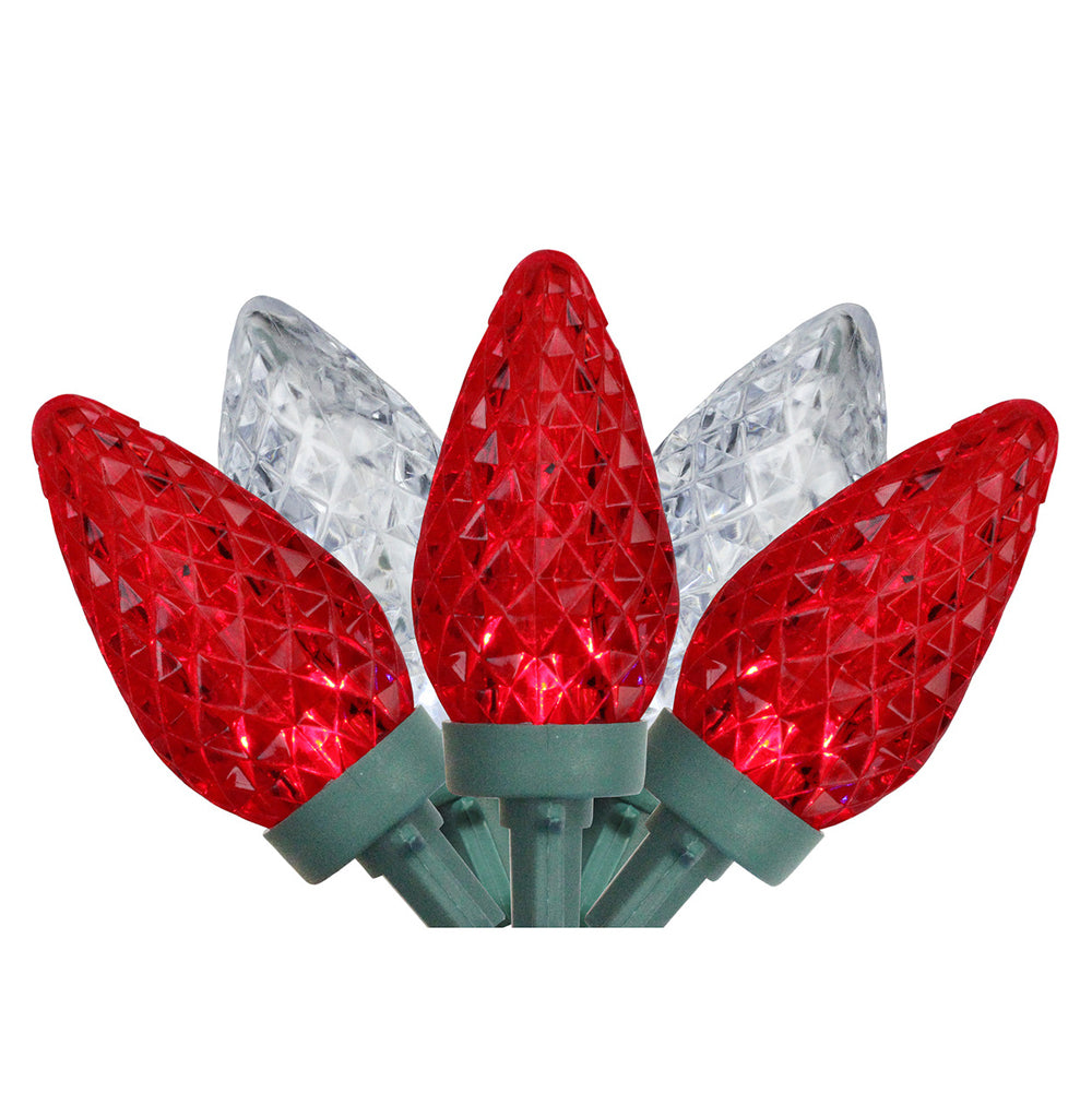 Holiday Bright Lights, 100 LED Lights, 50' Roll, Red & Pure White, C9