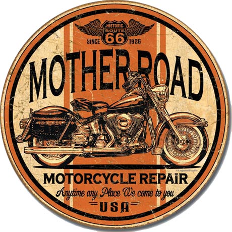 Mother Road Repair Tin Sign