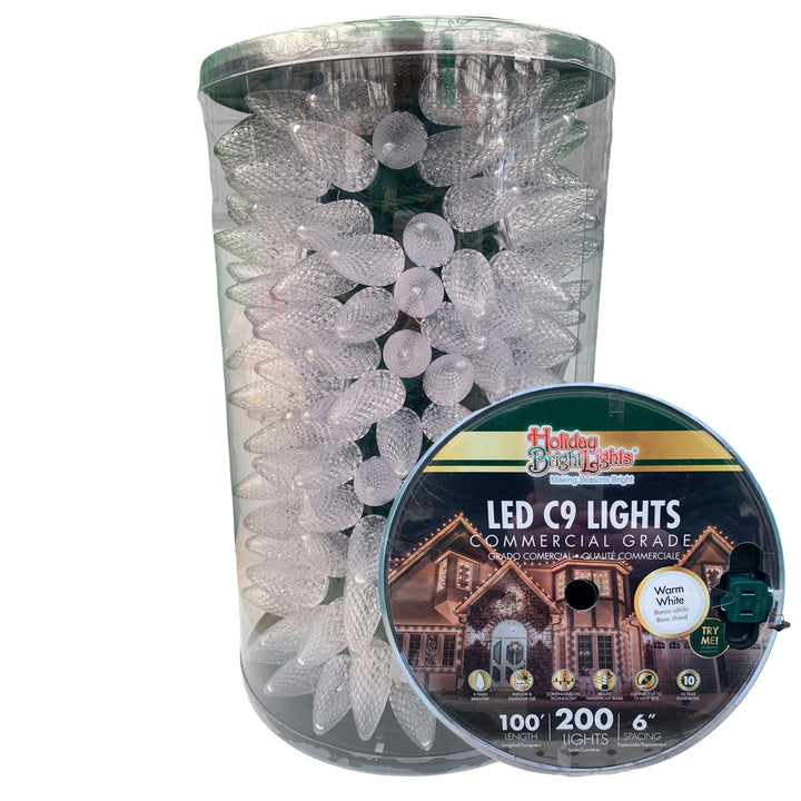 Holiday Bright Lights® LED C9 Commercial Grade 200 Lights/100 Ft. Reel, Warm White