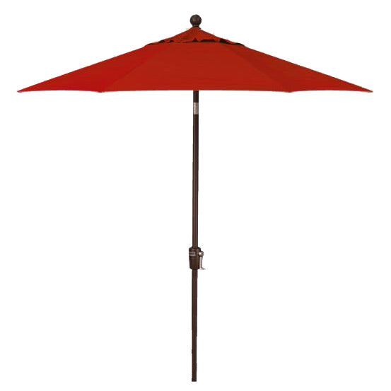 Push Button Tilt 7.5 ' Market Umbrella, Bronze Finish, Really Red Fabric