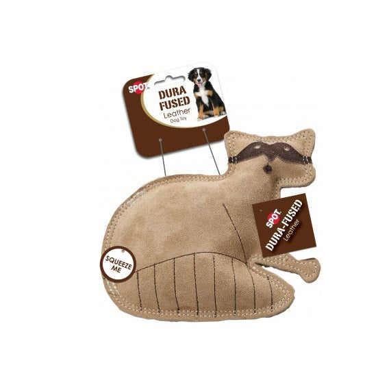 Spot, Dura-Fused Leather Raccoon Dog Toy, Small
