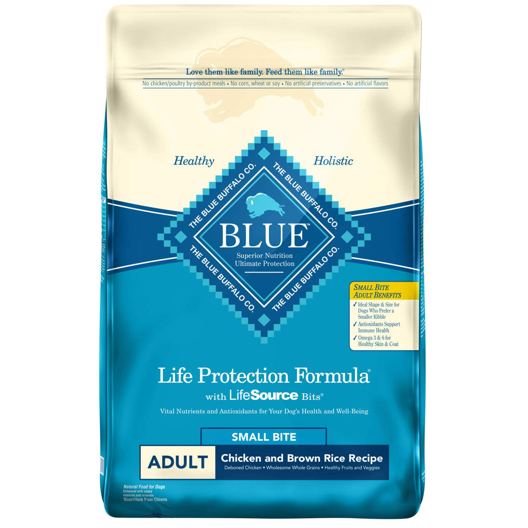 Blue Buffalo Small Bite Adult Chicken & Rice Recipe Dog Food, 30 LB
