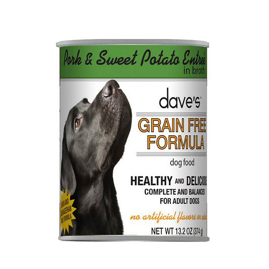 Dave's, Grain-Free Pork & Sweet Potato Entrée, Canned Dog Food, 13 oz