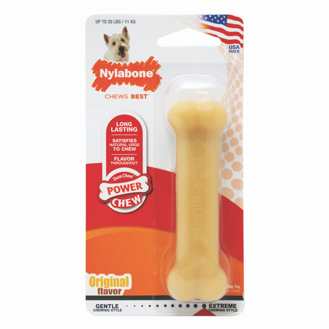 Nylabone Power Chew Durable Dog Chew Toy, Peanut Butter Flavor, Regular Size