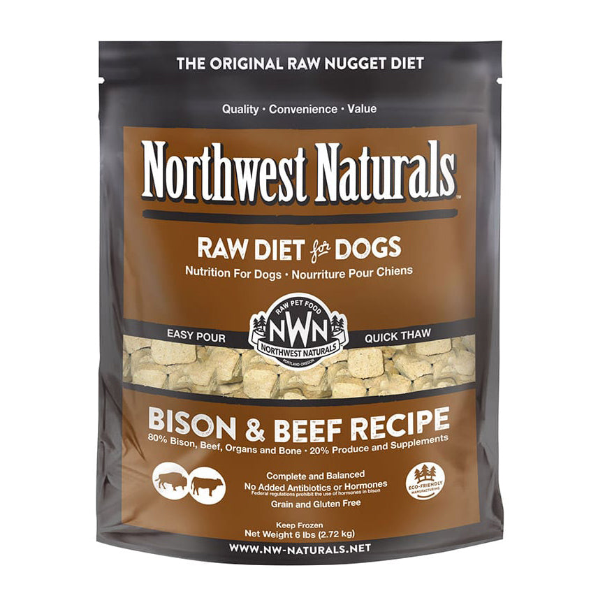 Northwest Naturals Frozen Bison & Beef Nuggets, 6 lb