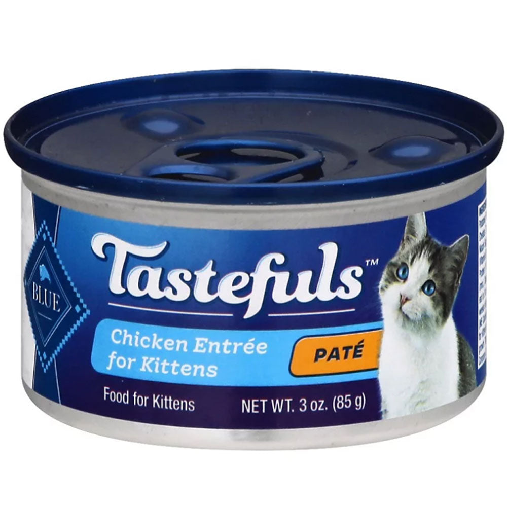 Blue Buffalo, Tastefuls, Pate, Chicken Entrée for Kittens, Canned Cat Food, 3 oz