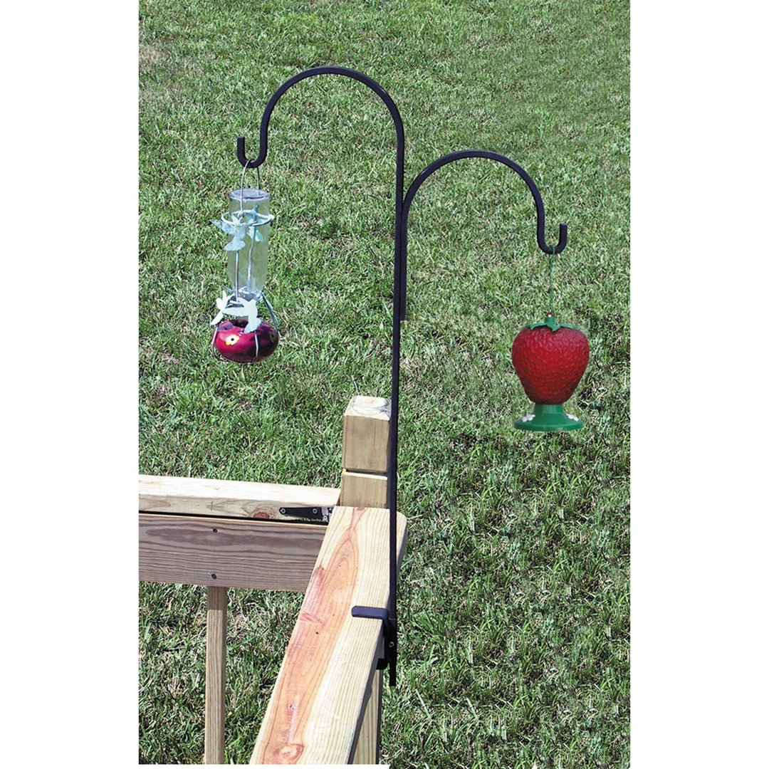 Border Concepts Double Bird Feeder Deck Hook, Black