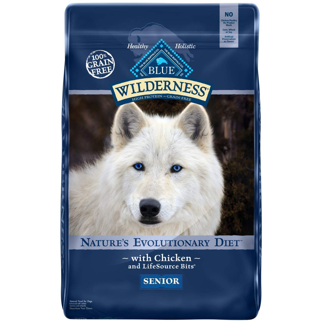 Blue Buffalo Wilderness Chicken Recipe Senior Dog Food, 11 LB