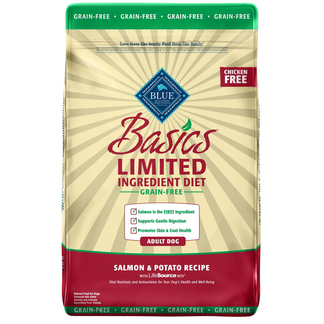 Blue Buffalo Basics Limited Ingredient Diet Salmon & Potato Recipe Adult Dog Food, 11 LB