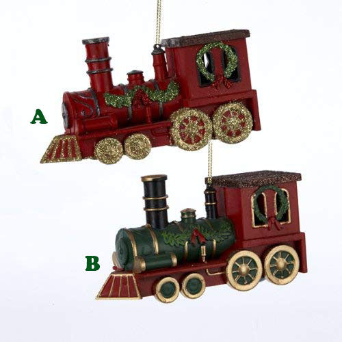 Kurt Adler Train Ornament, 2 Assorted Sold Individually, 4.75"