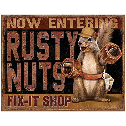 Rusty Nuts Fix-It Shop Sign