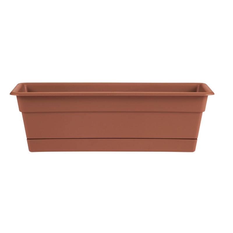 Bloem Dura Cotta Plastic Window Box, Terra Cotta, 24 in.