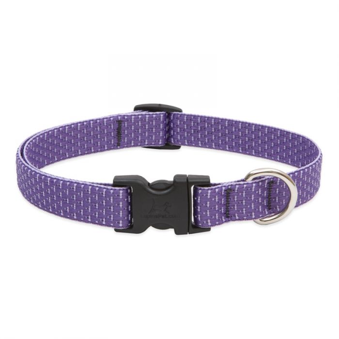 Lupine Eco Dog Collar, 3/4" Wide, 9"-14" Adjustable Neck, Lilac
