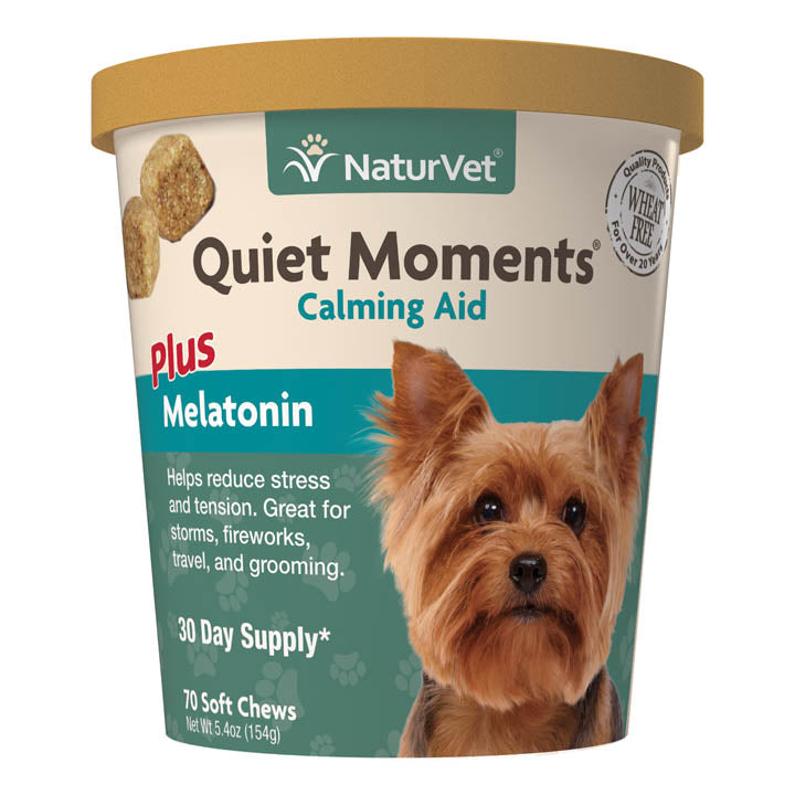 NaturVet Quiet Moments Dog Calming Aid Soft Chews, 70 Count