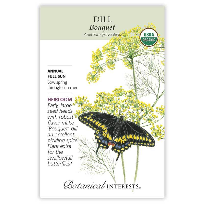 Dill, Botanical Interests Bouquet Seeds Organic, (Heirloom)