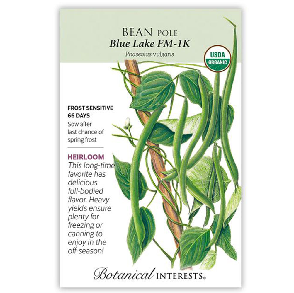 Botanical Interests, Bean Pole, Blue Lake Organic