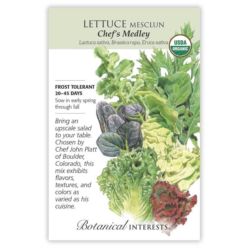 Lettuce, Mesclun Chef's Medley (Organic) Botanical Interests Seeds