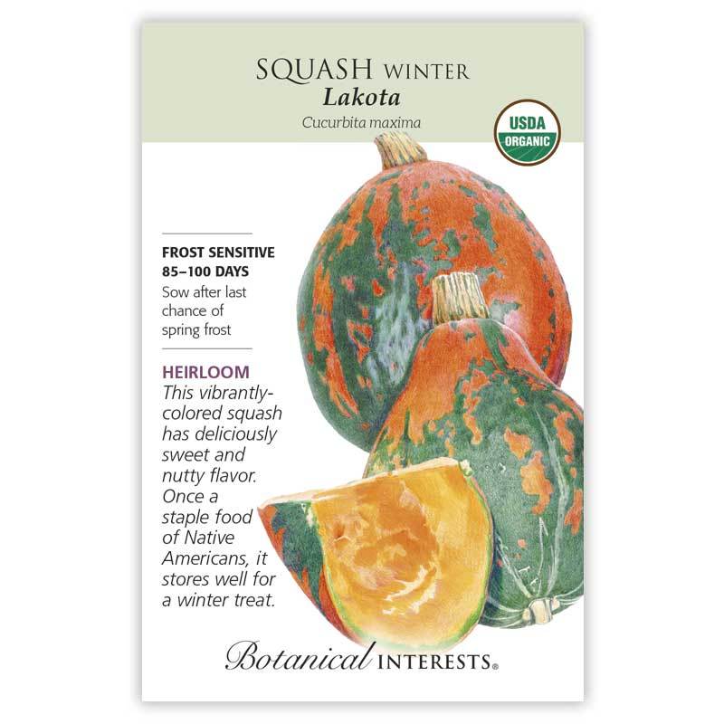Squash, Botanical Interests Lakota Winter Seeds Organic, (Heirloom)