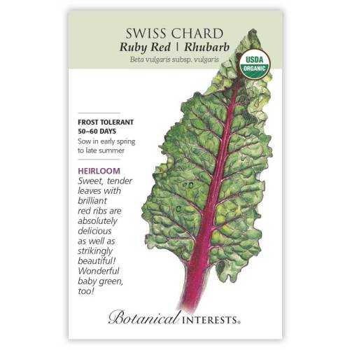 Rhubarb/Swiss Chard, Botanical Interests Ruby Red Seeds Organic, (Heirloom)
