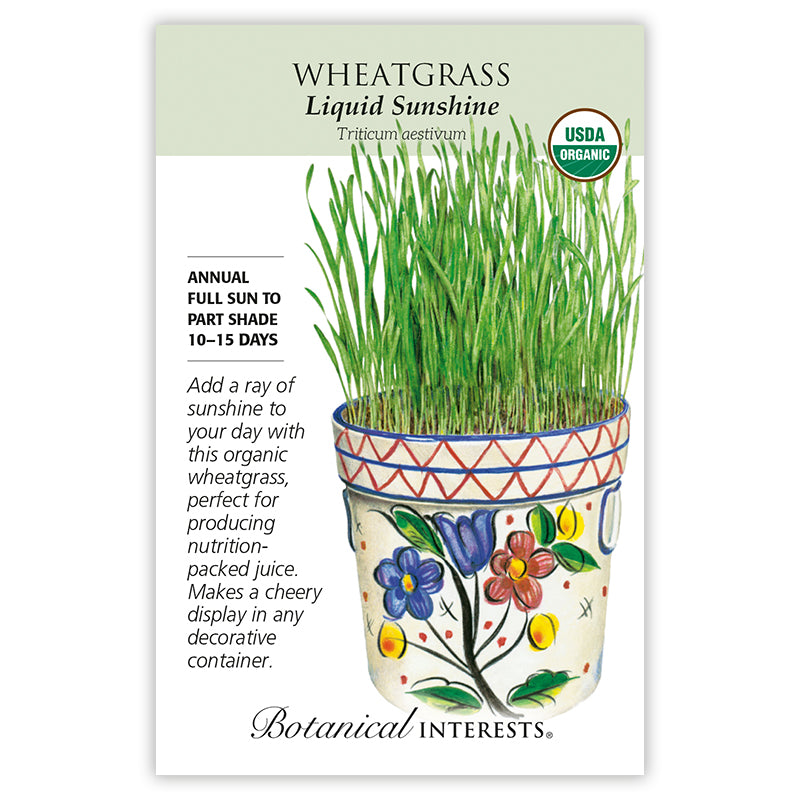 Wheatgrass, Liquid Sunshine (Organic, Heirloom) Botanical Interests Seeds