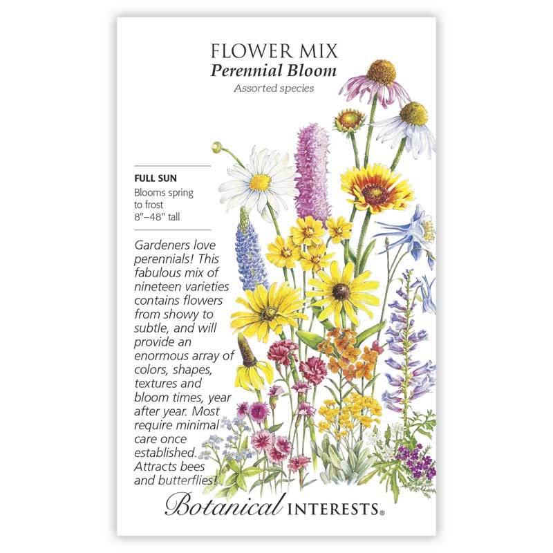 Flower Mix, Botanical Interests Perennial Bloom Mix Seeds