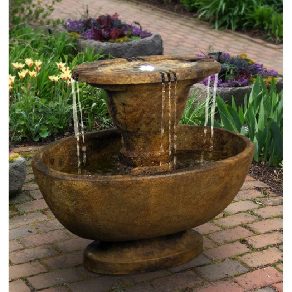 Henri Studio, Alfresco Fountain W/Plume Light, 2PC