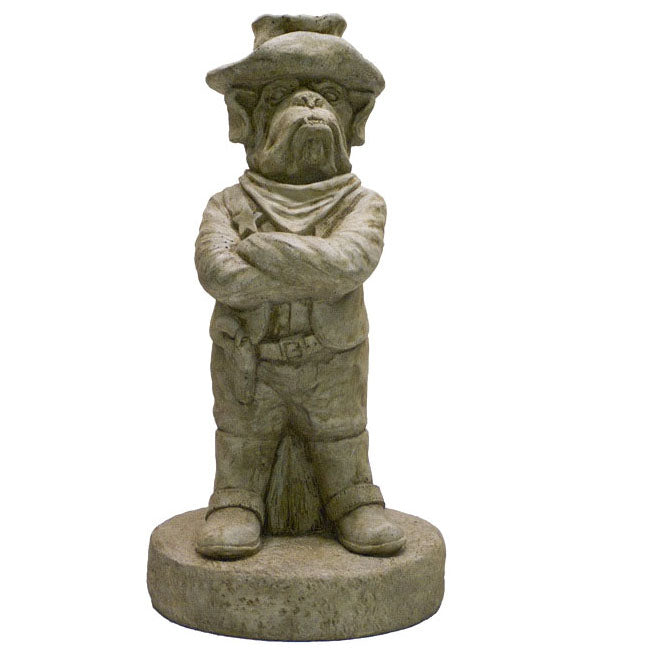 Sheriff Dog with Arms Crossed Statue-Buff