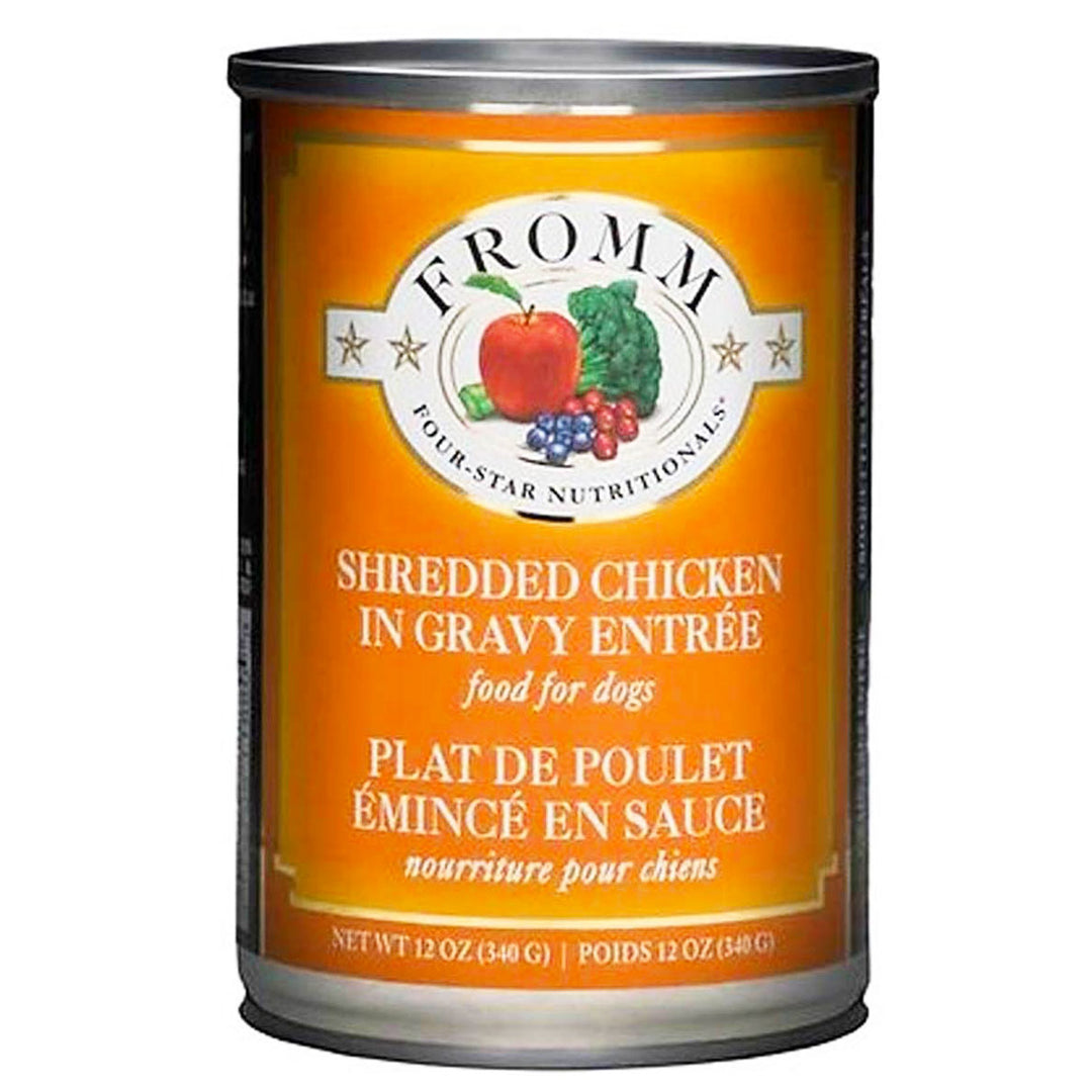 Fromm Four Star Shredded Chicken in Gravy Entrée Canned Dog Food, 12 oz.