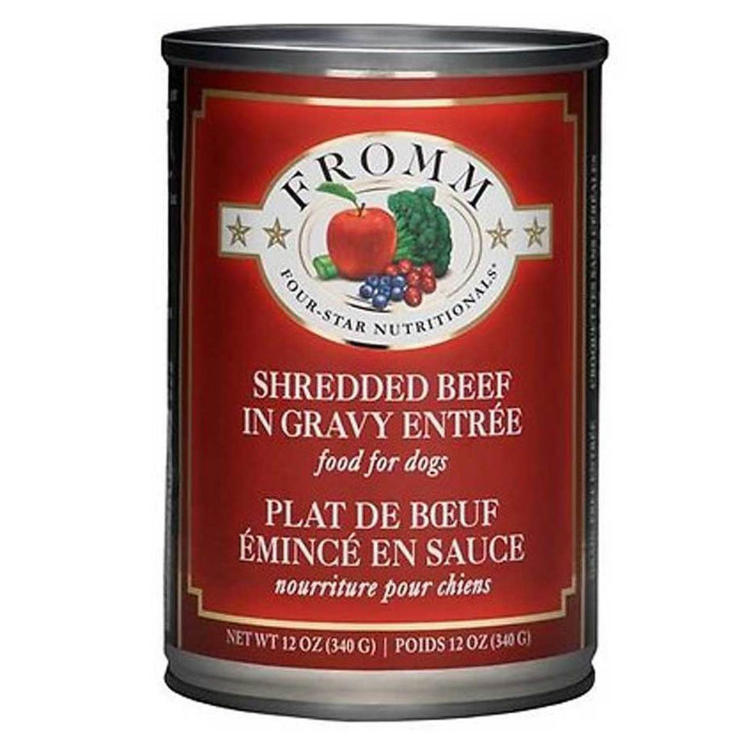 Fromm Four Star Shredded Beef in Gravy Entrée Canned Dog Food, 12 oz.