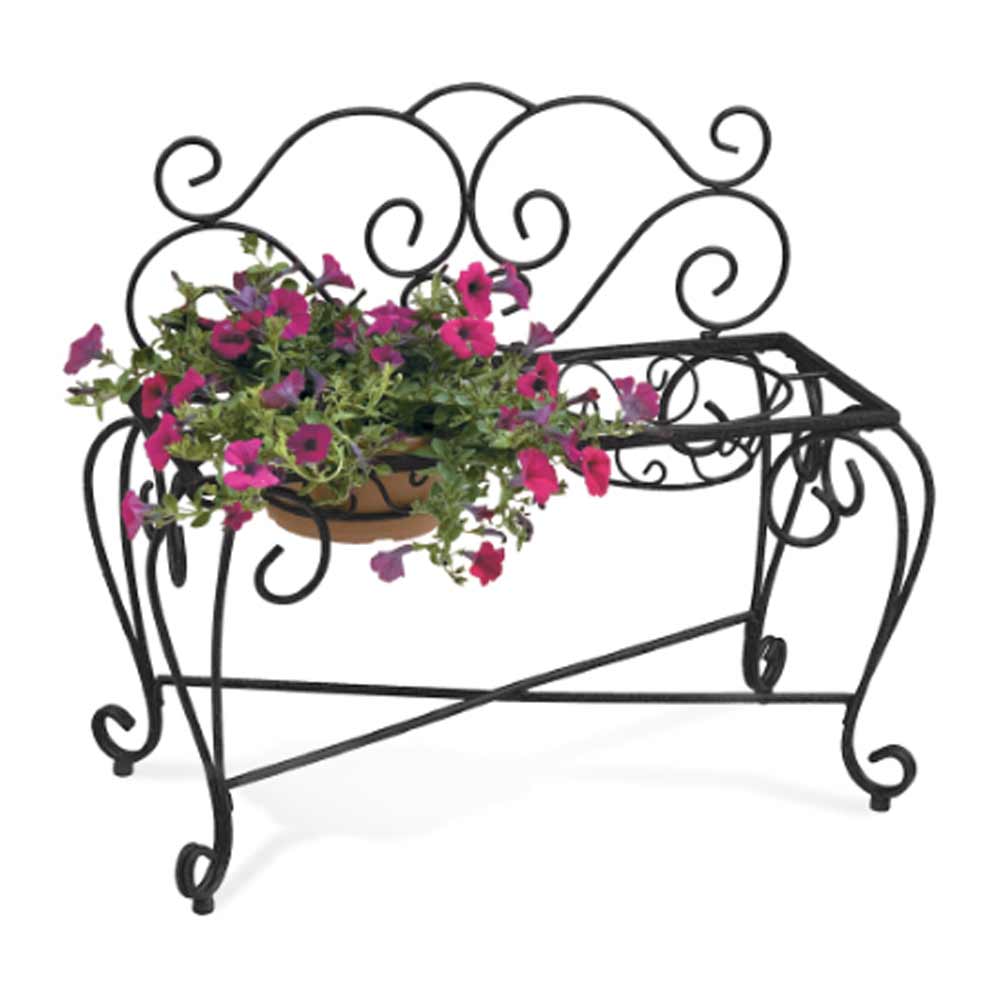 Deerpark Ironworks, 2 Pot Bench Planter, Black