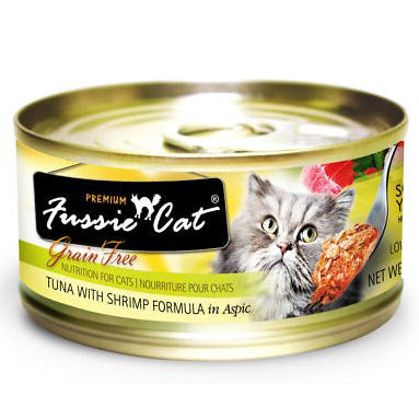 Fussie Cat Grain-Free Tuna w/ Shrimp Canned Cat Food, 2.8 oz.