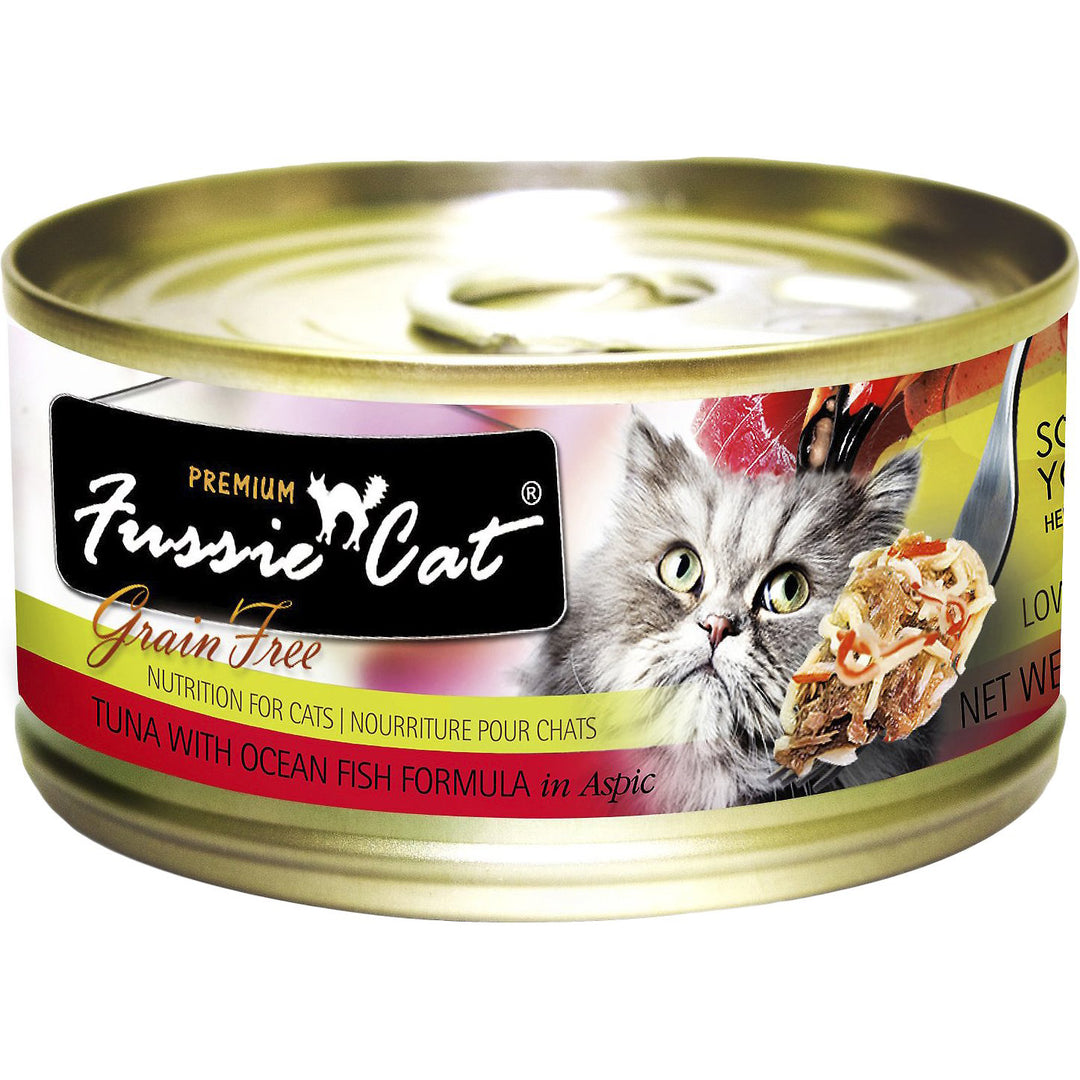 Fussie Cat Grain-Free Tuna w/ Ocean Fish Canned Cat Food, 2.8 oz.