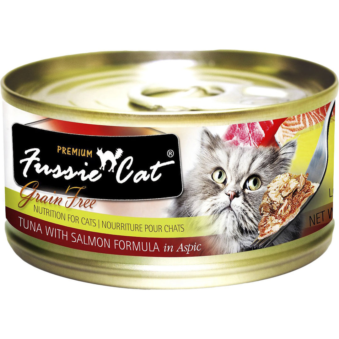 Fussie Cat Grain-Free Tuna w/ Salmon Canned Cat Food, 2.8 oz.