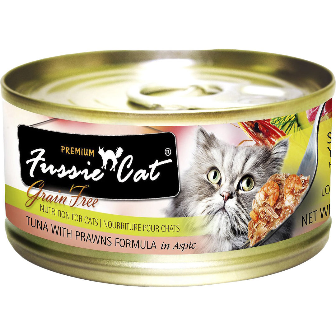 Fussie Cat Grain-Free Tuna w/ Prawns Canned Cat Food, 2.8 oz.