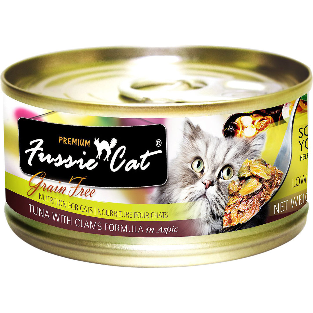 Fussie Cat Grain-Free Tuna w/ Clam Canned Cat Food, 2.8 oz.