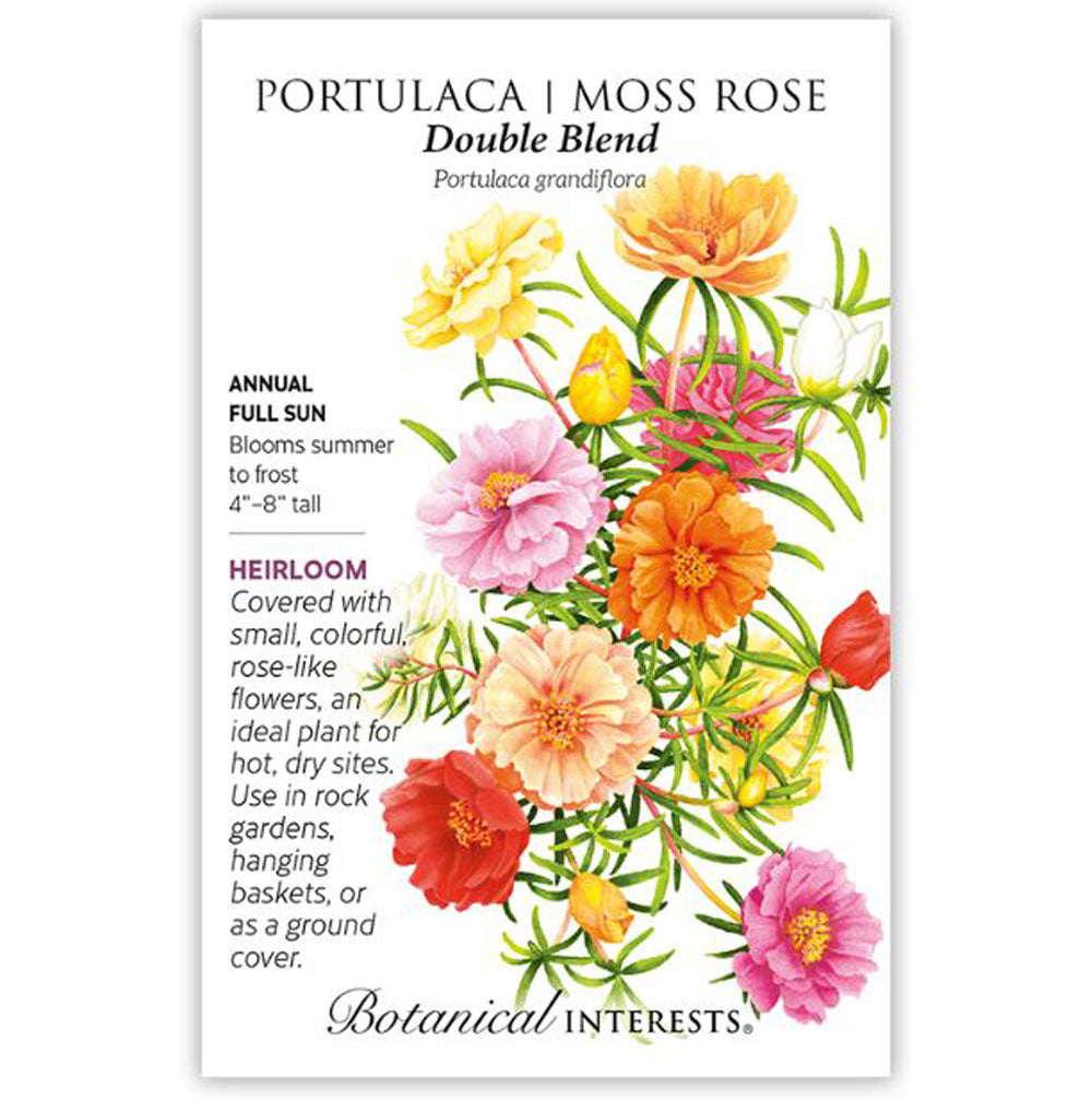Botanical Interests, Portulaca Moss Rose Double Blend