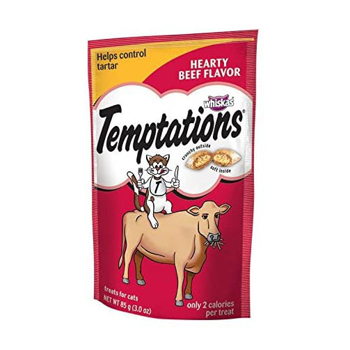Temptations Cat Treats, Hearty Beef, 3 Oz.