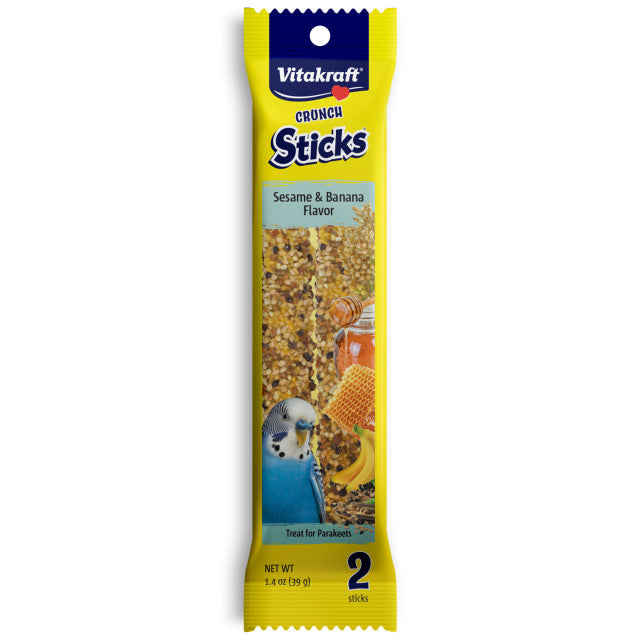 Vitakraft Parakeet Crunch Sticks, Banana & Sesame, 1.4 oz