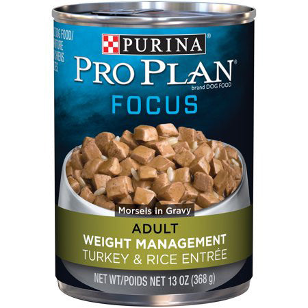 Purina Pro Plan Focus Adult Weight Turkey & Rice Entrée, 13 oz. Canned Dog Food