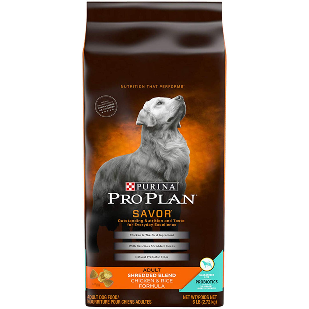 Purina Pro Plan Savor Adult Shredded Blend Chicken & Rice Dog Food, 6 LB