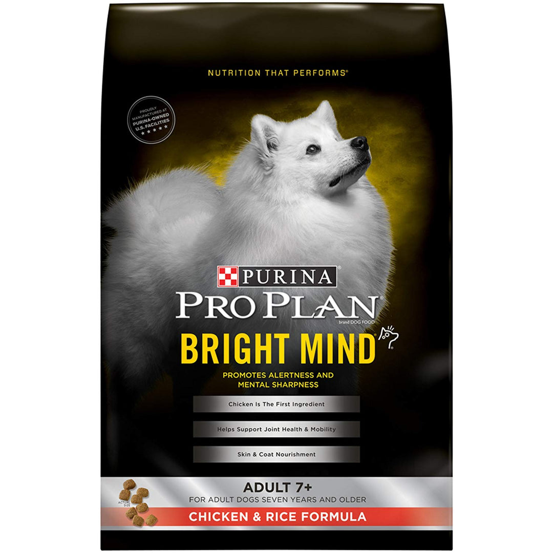 Purina Pro Plan Bright Mind Adult 7+ Chicken & Rice Dog Food, 30 LB